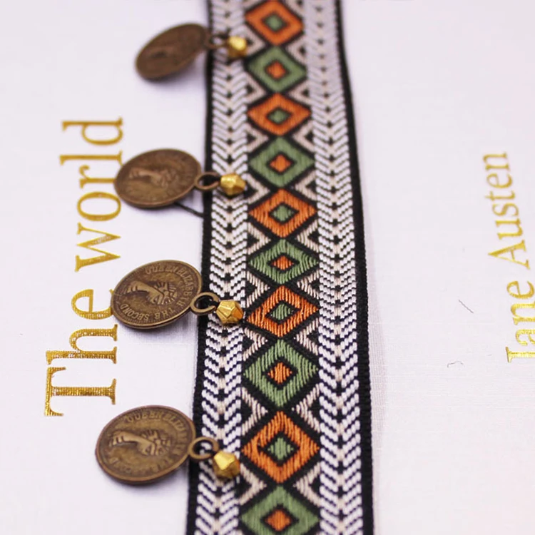 Hot Sale Retro Copper Handmade Nail Beads Ribbon National Style Ancient Costume Lace DIY Clothing Accessories Lace Ribbon