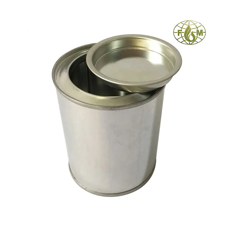 6oz small custom metal tin candle jar with lid