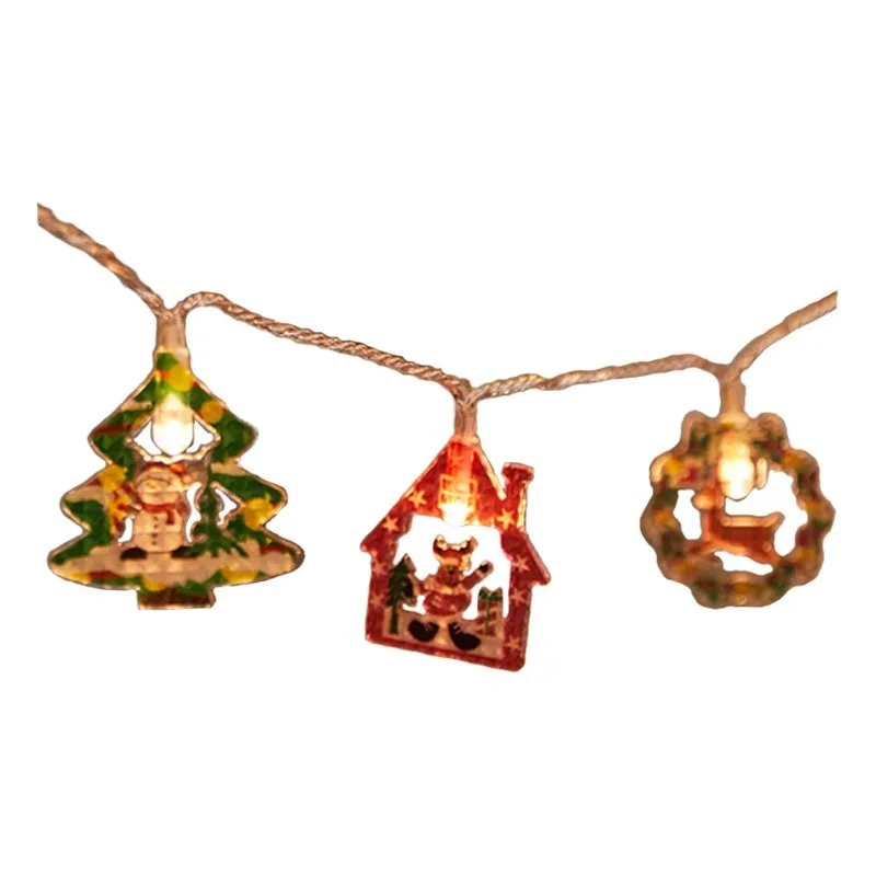 Рождественские украшения мигающие гирлянды с выдолбленной подвеской в виде лося для атмосферы комнаты девушки и декора багажника