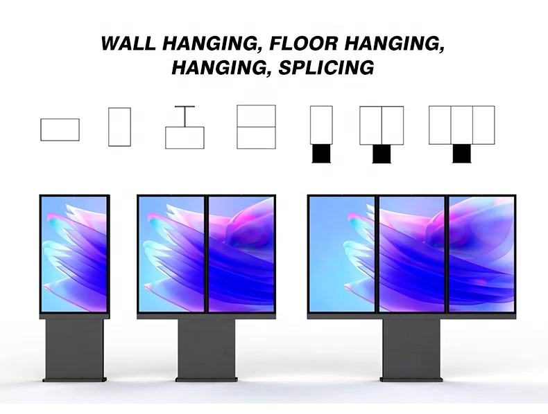 IP66 High Brightness 1000 - 5000 nit outdoor waterproof lcd totem screen kiosk digital signage window facing advertising display