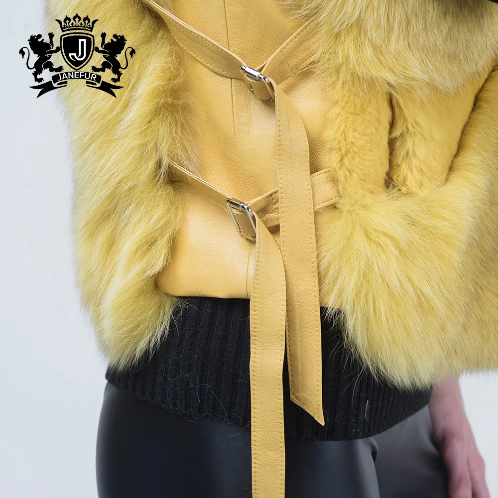 Fashion Women Winter Adjustable Waistcoat Rex Rabbit Fox Fur Splicing Short Vest