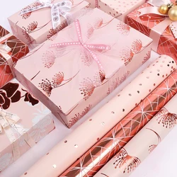 Foil Custom Printed Wrapping Paper Roll Colorful Tissue Paper Gift Wrapping Paper Manufacturer Rose GOLD Gift Packing Carton Box