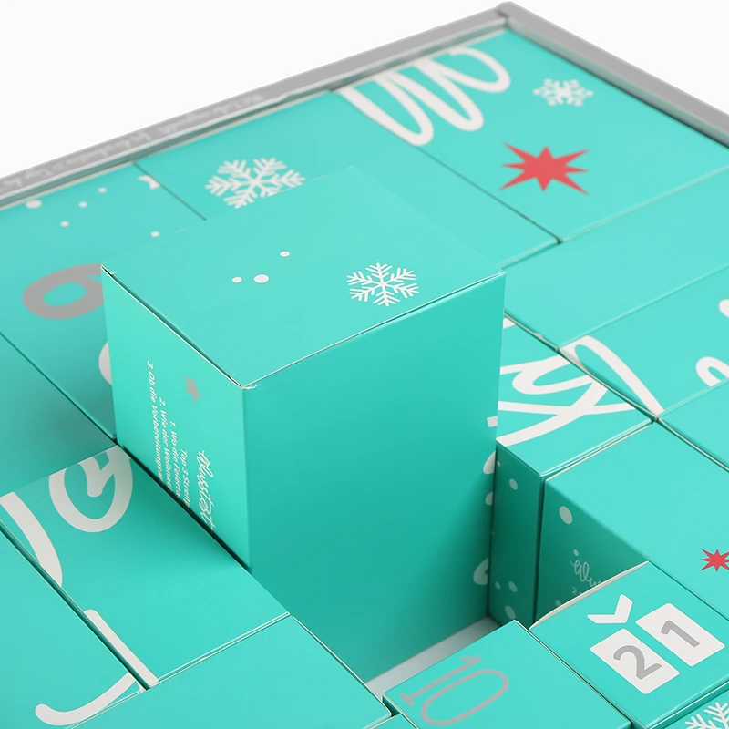 Custom christmas make up chocolate paper box advent calendar cardboard packaging gift calendar box