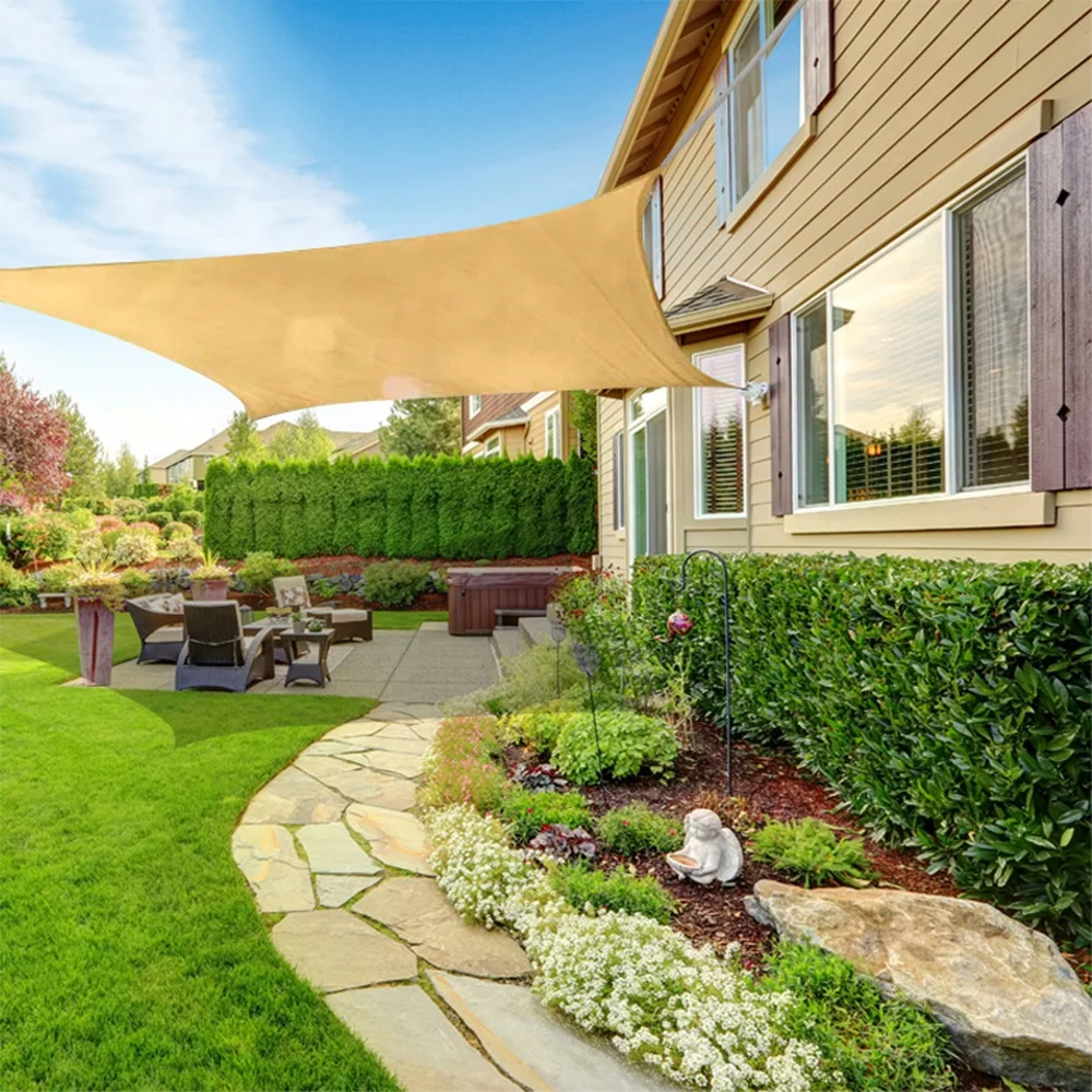 3x4m Sun Shade Sail Rectangle Waterproof Outdoor Shade Sail Patio Garden Terrace Awning Canopy 95% UV Block With Free Rope
