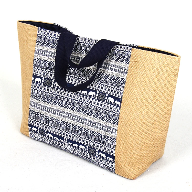 Summer  Large Capacity Beach Bags Custom Fashion Neoprene Custom Printing Ladies Large Jute Material Women Tote Beach Bag