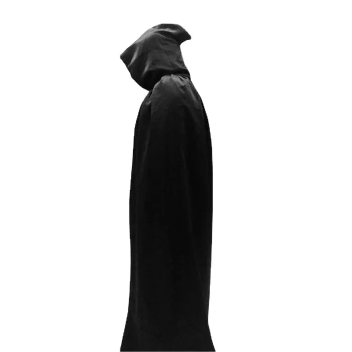 Halloween costume black death cloak large cape devil devil hooded black cloak