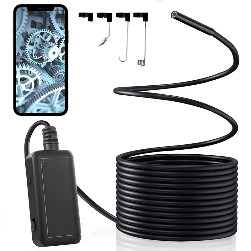 Top Selling 5.0MP Borescope Inspection Camara Endoscopica WiFi Flexible Cable Wireless Endoscope Camera for Android