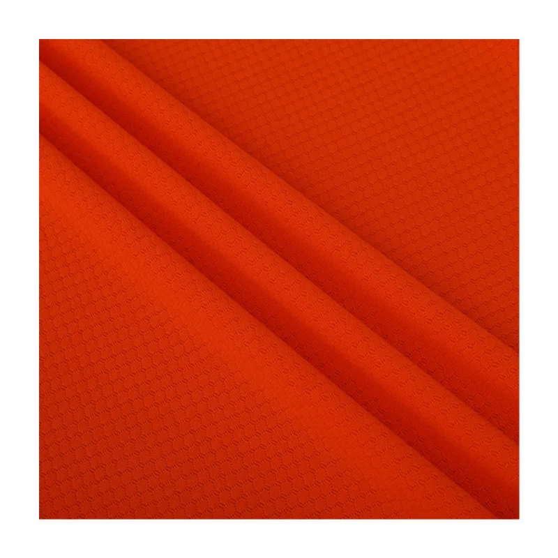 
Free Sample Soft 100% Polyester Mesh Fabric Football Jersey Fabric Fluorescent orange 