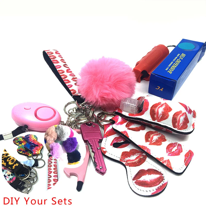 Girl Self Defense Pepper Spray Keychain Aerosol 20ml Mace Hard Cases Ladies Self Protects Mini Sprayer Cell Phone Stuns Gun