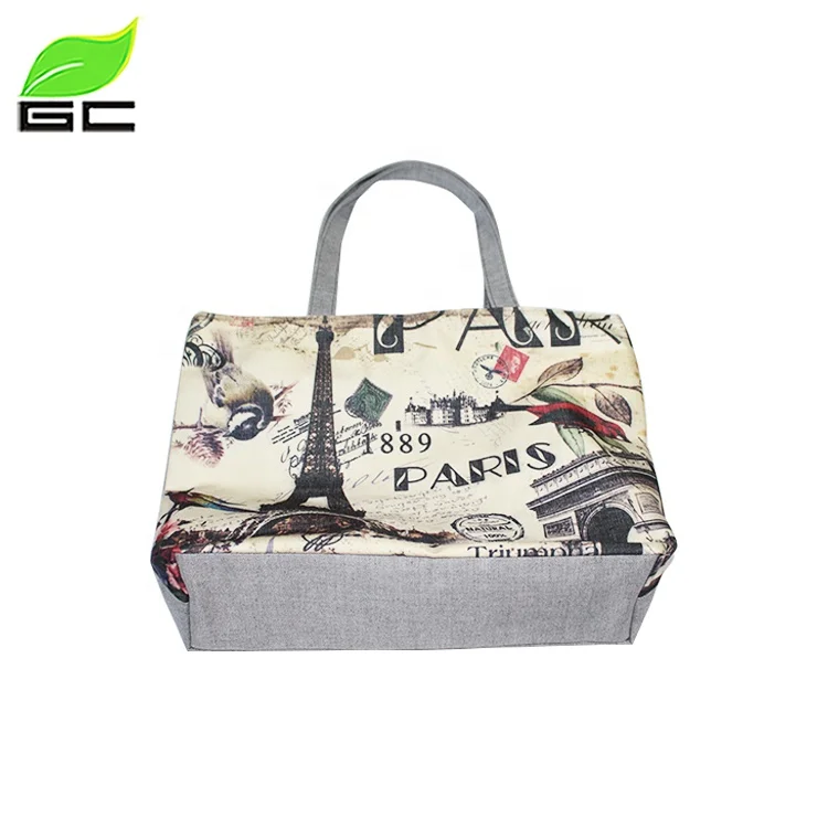 Promotional Customized High Quality Linen Printed Handbag with Own Design