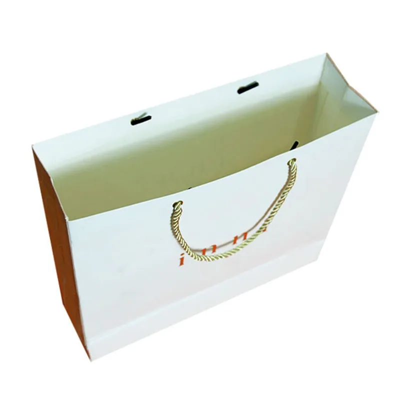 KM Custom Printed Luxury Branded Gift Shopping Paper Bag With Ribbon Handle For Clothing Shoe Packaging