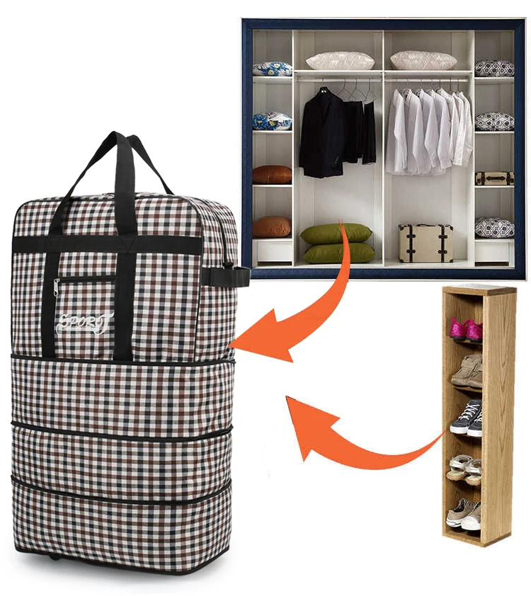 
Camouflage Design printing Large Capacity Folding Luggage Bag Duffle Bag suitcase wheel travel bag 