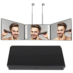 Self Hair Cutting Rechargeable LED light 3 Way Mirror