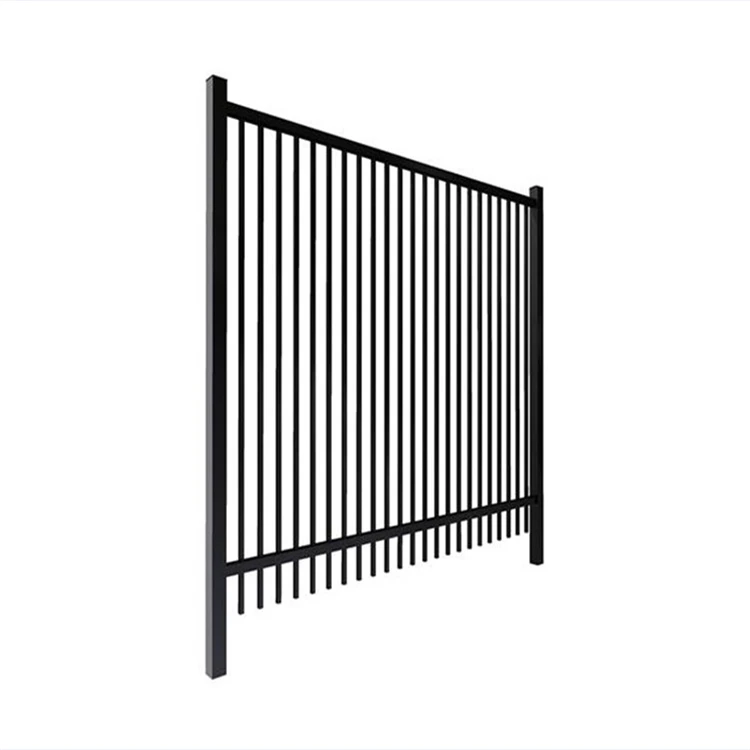 2024 wholesale flat top Steel fencing three rail fence panel