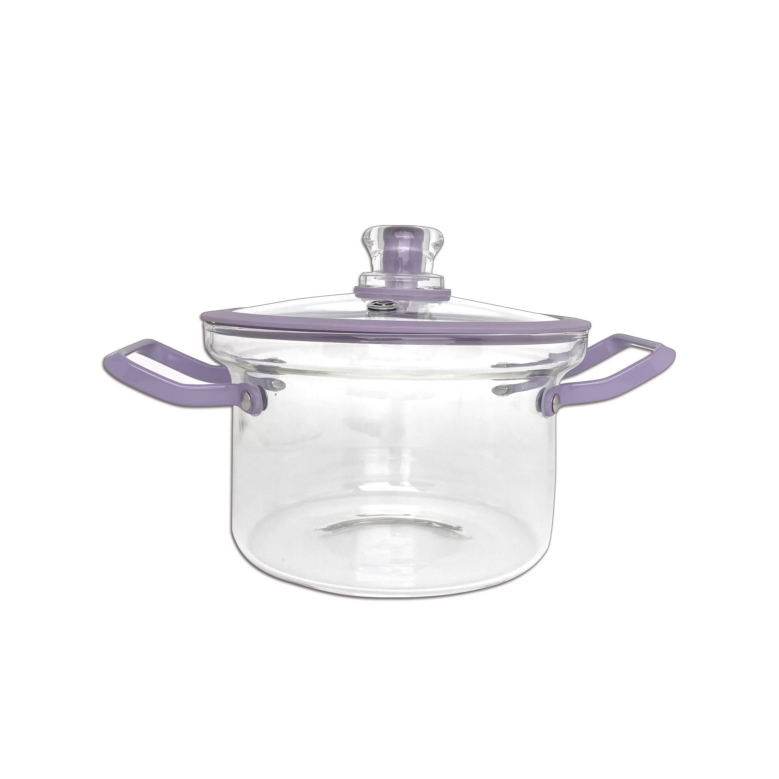 Factory Direct Sale Transparent Healthy Double-ear Glass Cooking Pot stock pot