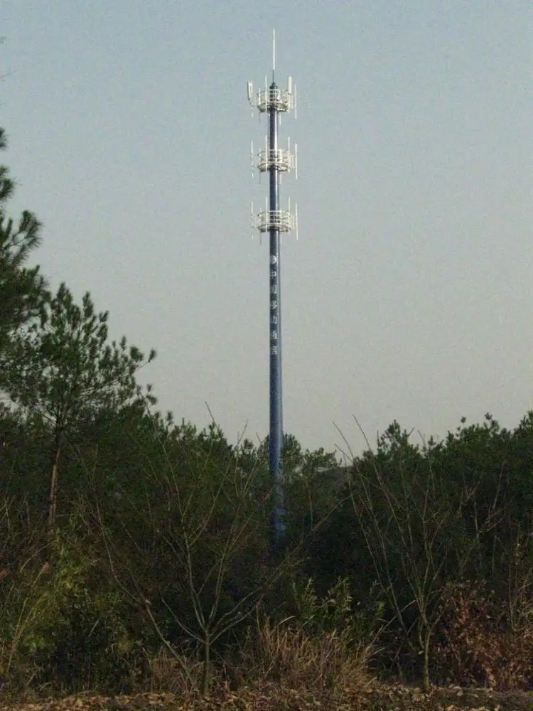 Telecommunication Greenfield Monopole Hot-dip galvanized Steel tower
