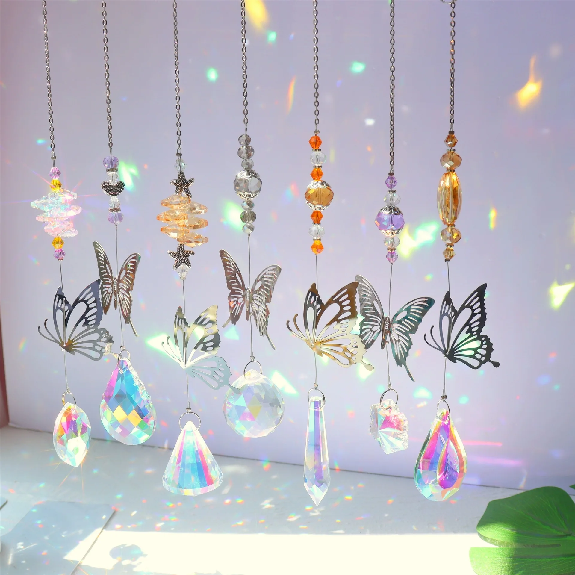 Wholesale Gold Sun Moon Star Shapes sun catcher crystal sun catchers hanging suncatche for decoration