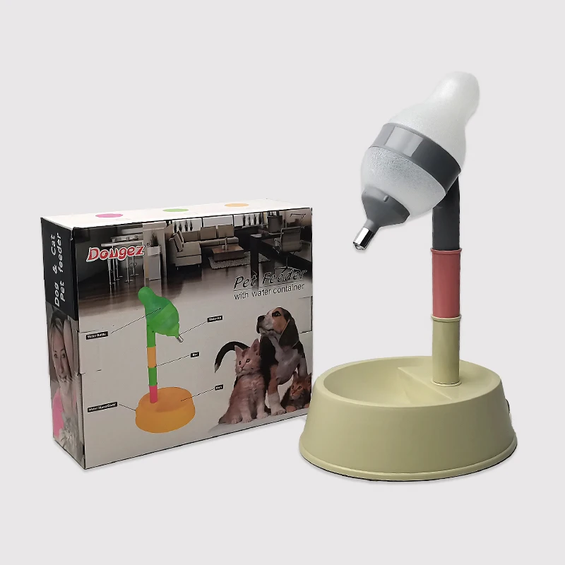 Multi-colors Height Adjustable Gravity Automatic Pet Water Feeder Standing Plastic Dog Drinking Pet Water Dispenser Cat Waterer