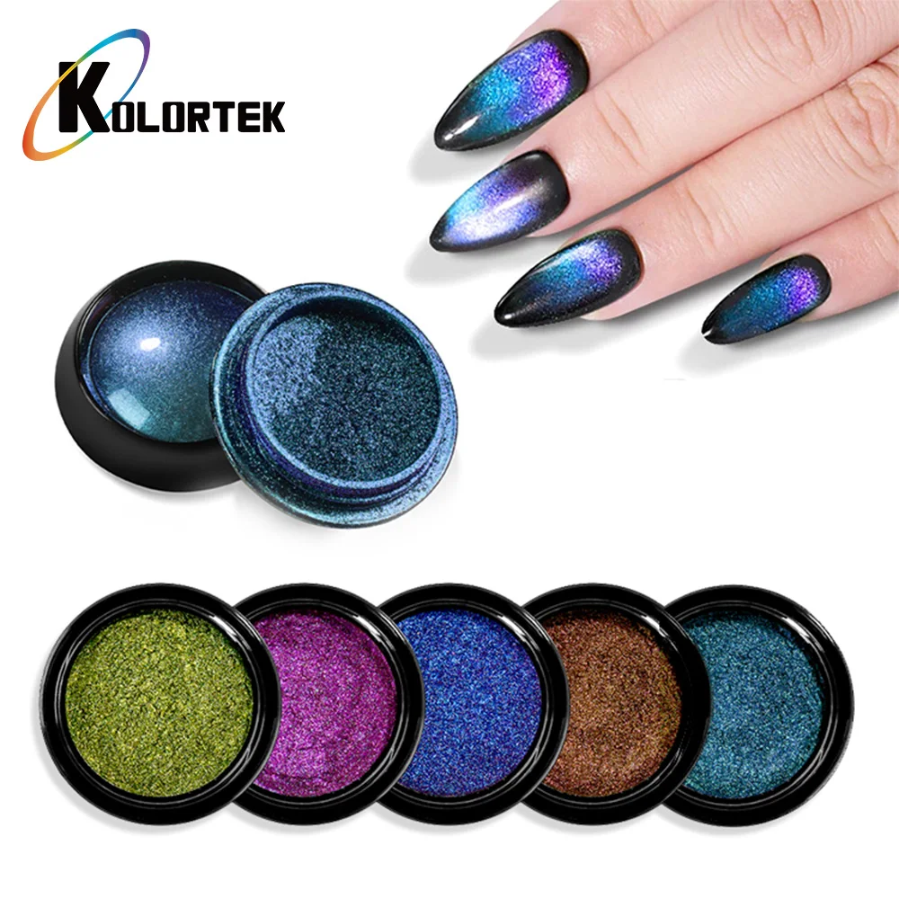 Cat Eye Pigment 3d Magnetic Chameleon Pearl Mirror Effect Pigment Powder For Nail Art Polish