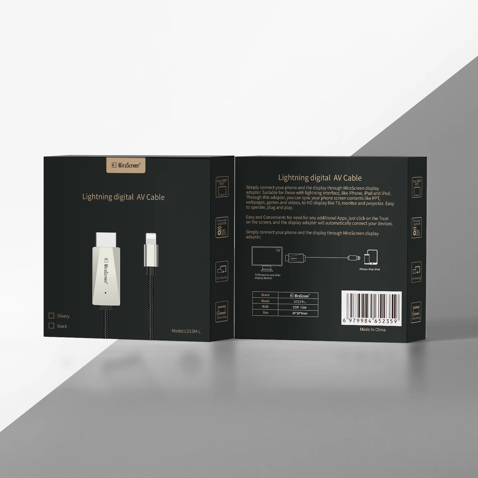 2m Light ning To HDMI Cable Adapter TV 1080P HD Digital AV otg adapter Converter for iPhone ipad Same Screen