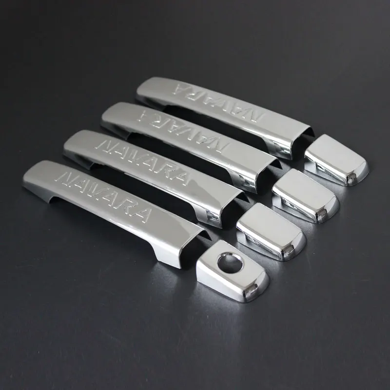 For Navara 2006 D40 2009 Door Handle Cover Chromed ABS With Key Holes 4x4 Accessories