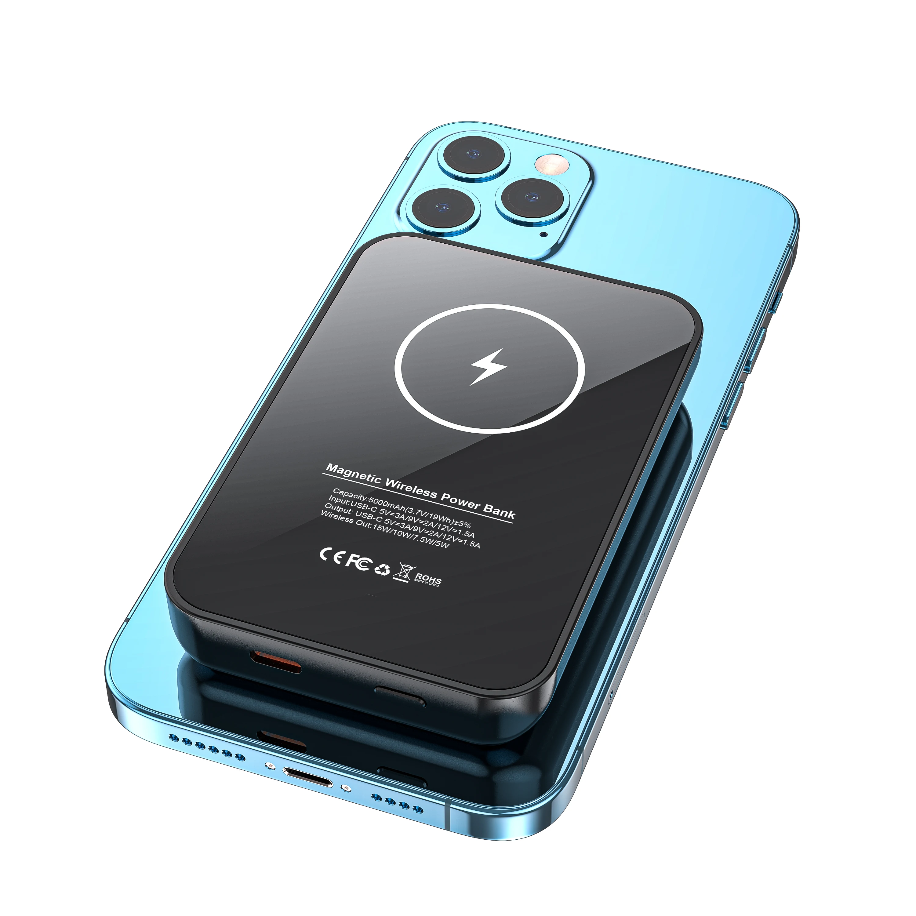 Celulares Tecnology 2021 For Iphone Magnet Stand Powerbank Magnetic Magnet Power Bank 5000Mah