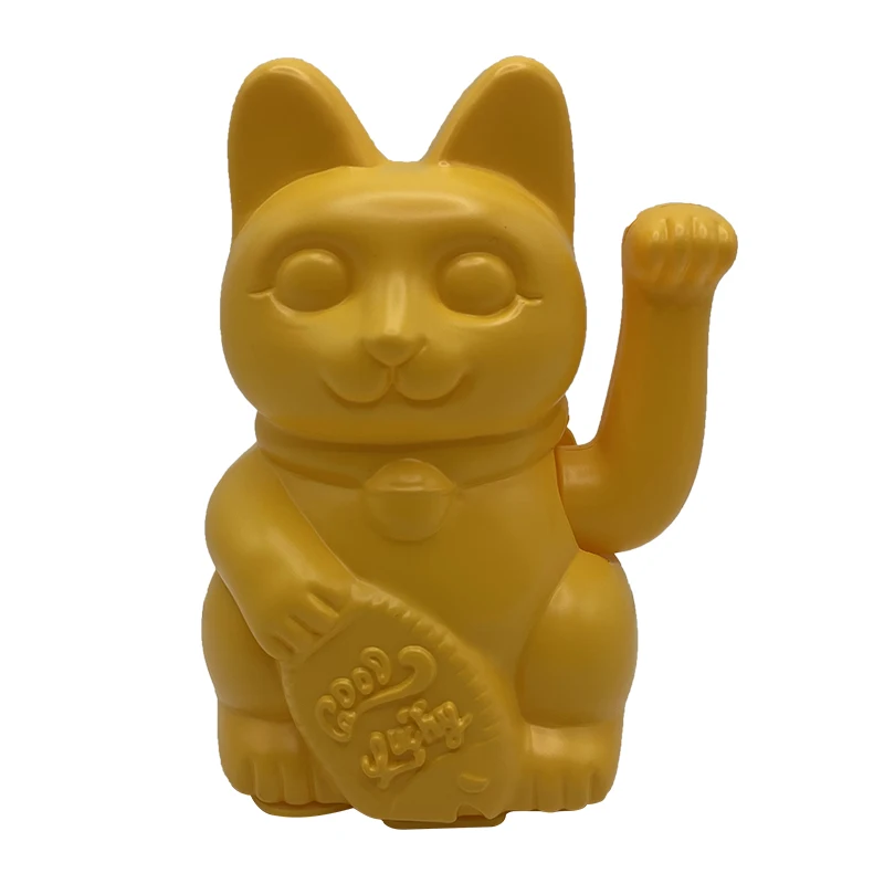 Battery Operated plastic Maneki Neko porcelain figurine gift waving hand Fortune Lucky cat for 5.9 inches