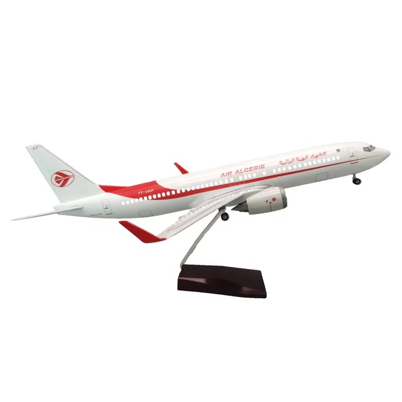 Hot Gifts Items Boeing737-800 Scale 1:85 47cm AIR ALGERIE Desktop Airplane Model with Wheels and LED Light