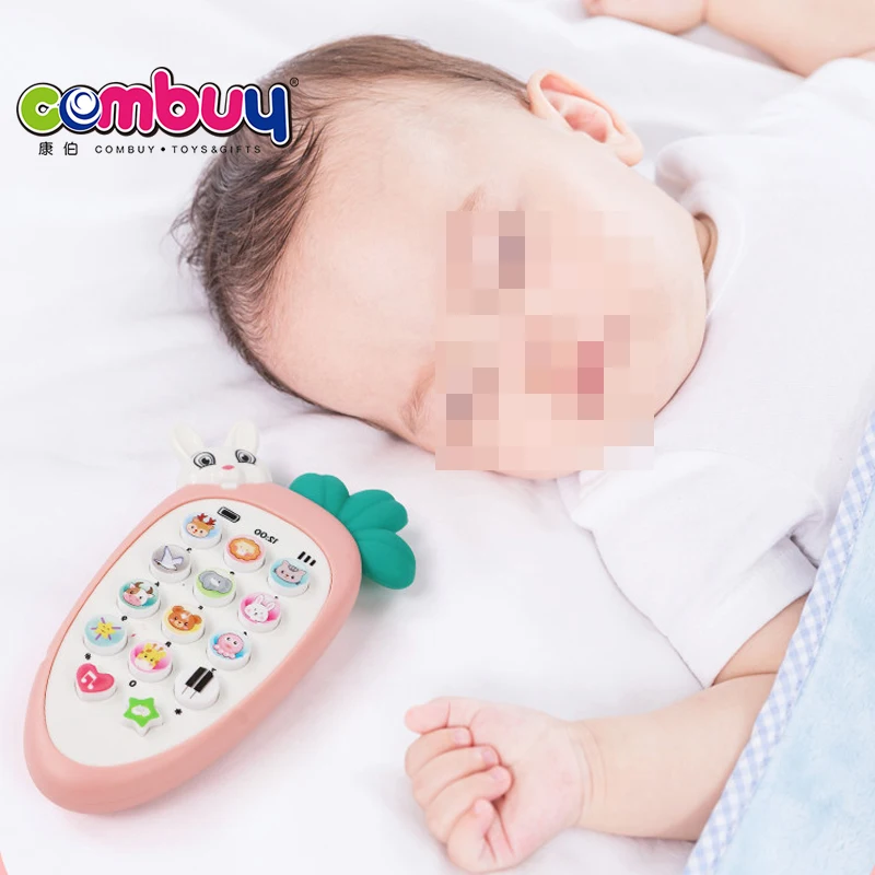 Mobile musical bite rabbit baby early learning kids cell phone toys