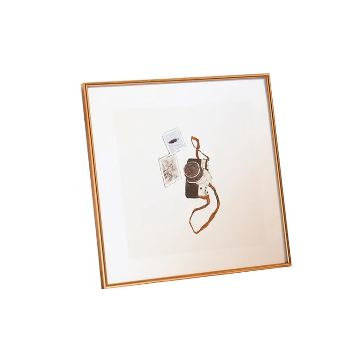 Aluminum Metal Picture Frame with Mat Antique Bronze Metal Frame Mat Wall Decor Photo Frame