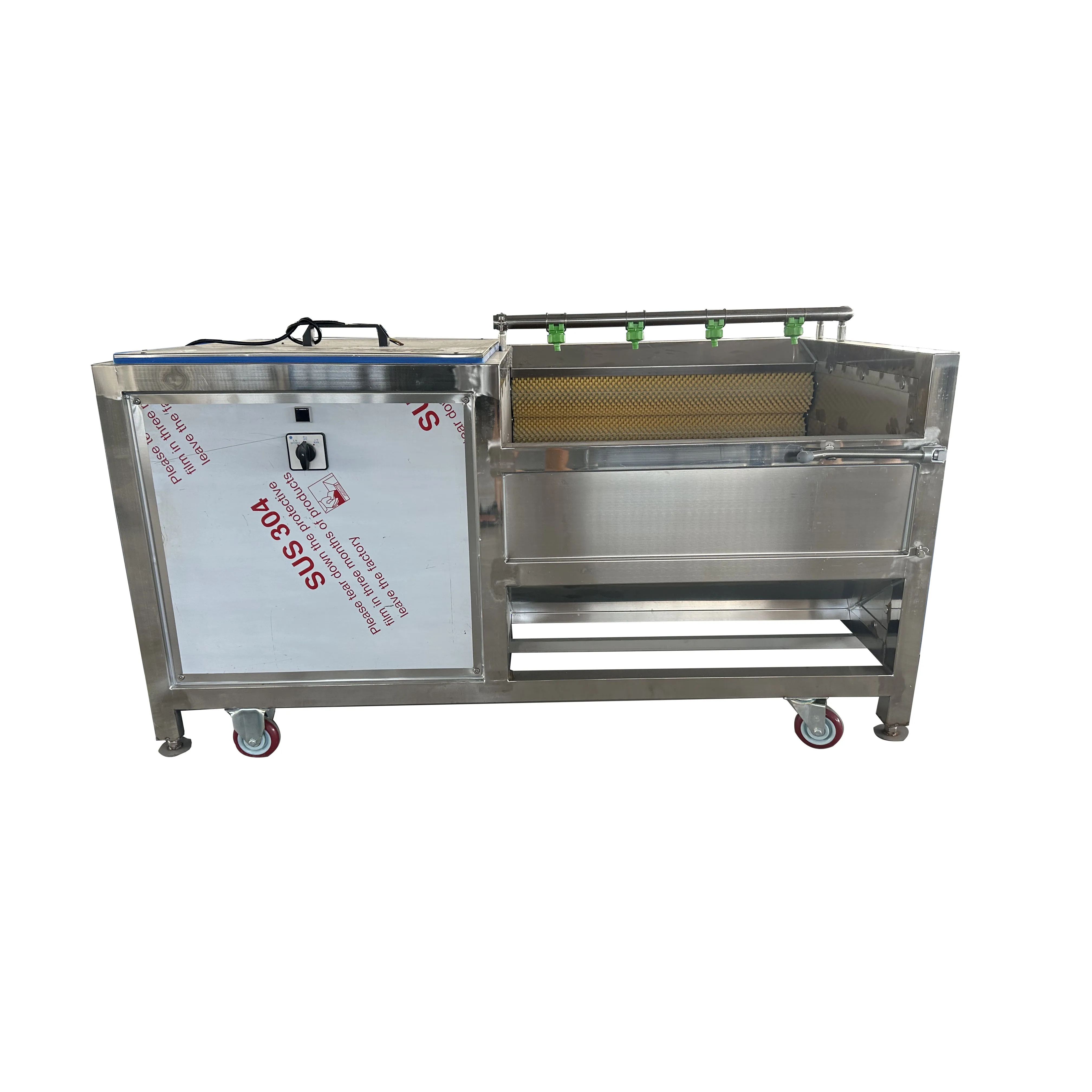304 Stainless Steel Brush Roller Type Cassava/Sweet Potato/Carrot /Ginger/Turmeric/Potato Washing Peeling Machine
