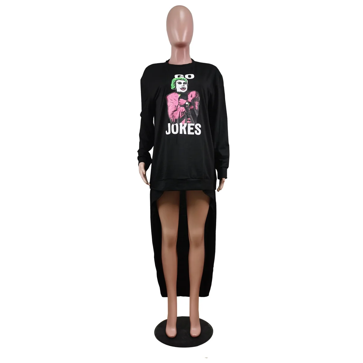 
GQ1082 Fashion printed blouse women Irregular top with pullover print personality clothing women 