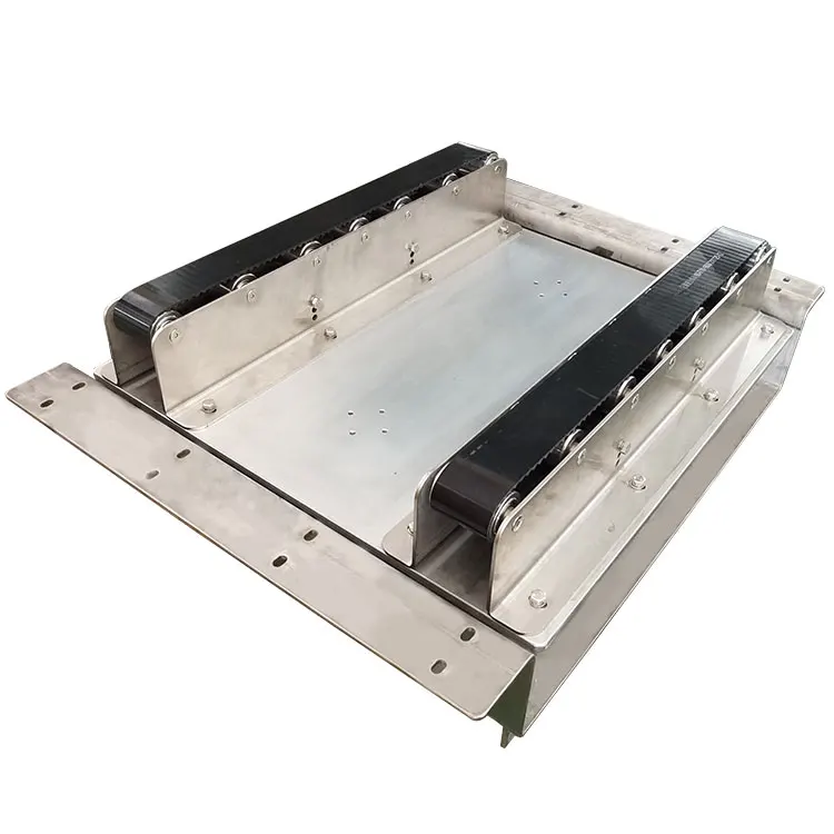 Double synchronous belt drive top lift leveling machine used by  conveyor  line