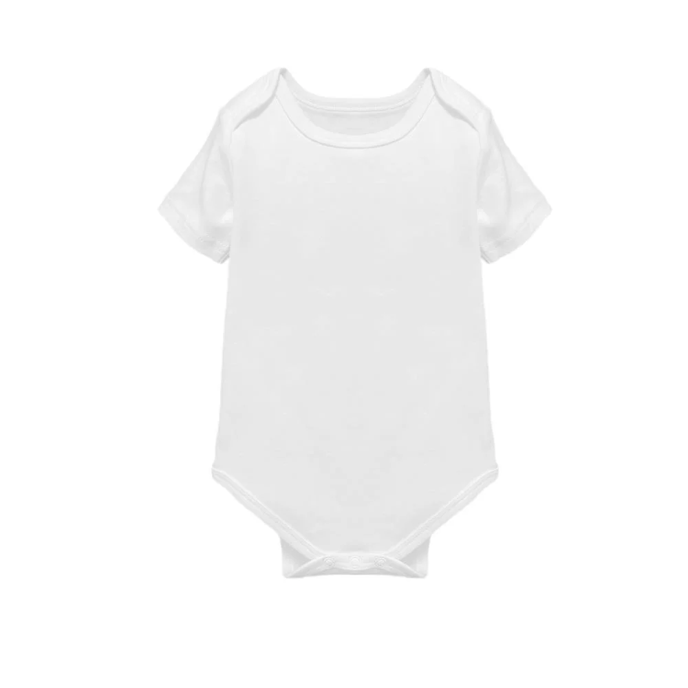 OEM newborn babies clothes high quality summer short sleeve baby romper plain 100% combed cotton baby plain white romper
