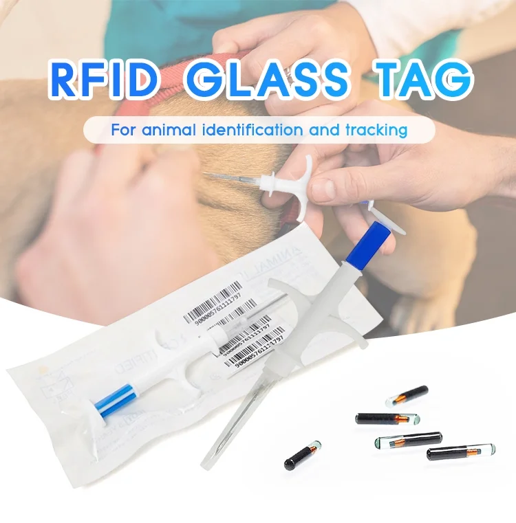 FDX-B 134 2 кГц RFID животных стеклянная бирка для собак кошек шприц транспондер микросхема имплантат микрочипы домашних инъекционные