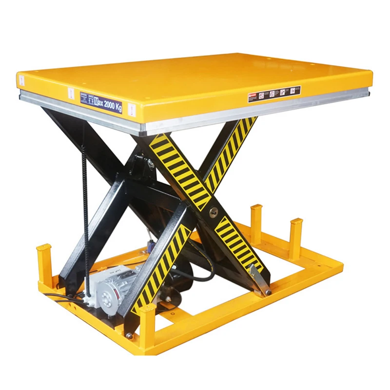 Hot 10 ton Electric Scissor Stationary Lift Platform for Warehouse Cargo Fixed hydraulic mini Three scissor lift platform table