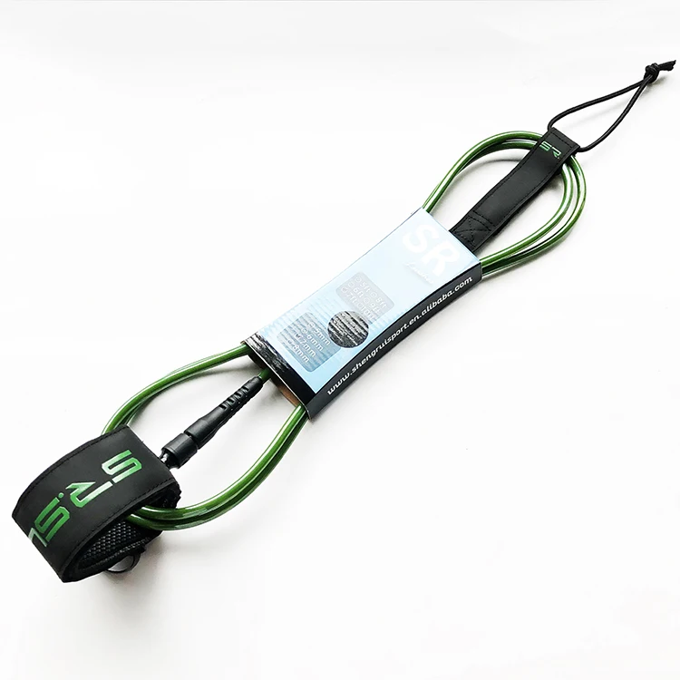 Quick release leather TPU full size logo Surfboard Leash regular comp rail saver safety leg rope wrist arm ankle surf board