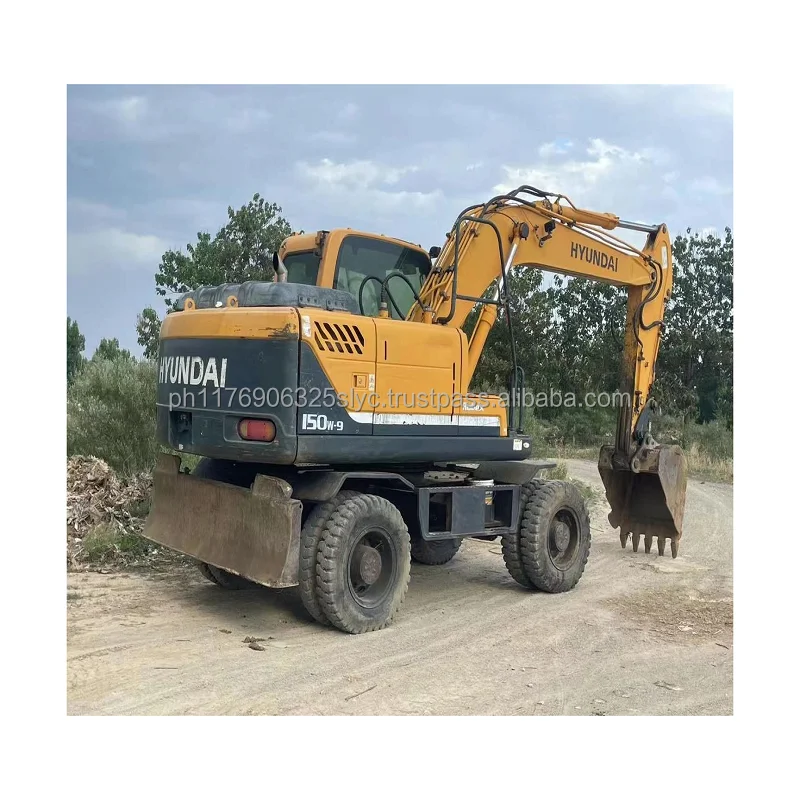 Competitive Price Used Hyundai 150 Wheel Excavator 15 Tons Tyre Excavator for Sale
