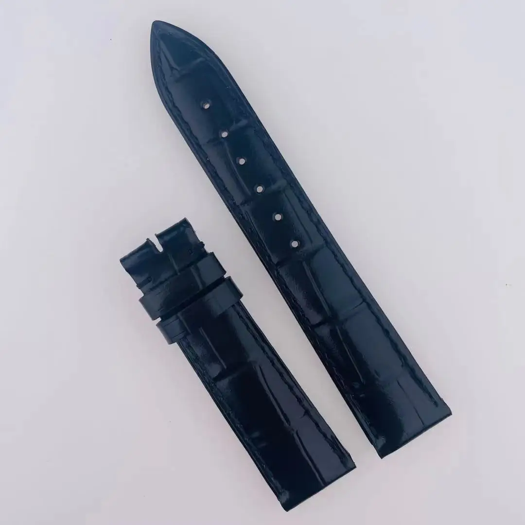 Best Selling Nice Multiple Color Fashion Design 18*16Mm Shiny Calf Embossed Alligator Grain Leather Premium Soft Watch Strap