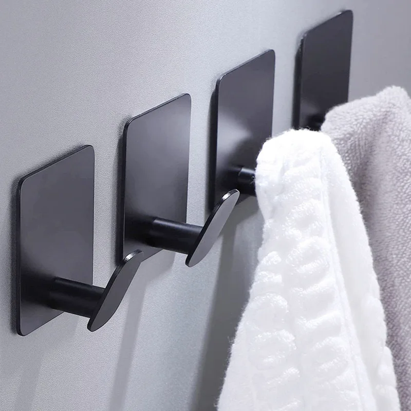 Stainless Steel Self Adhesive Towel Hook Wall Heavy Duty Bath Towel Wall Hook Mount Robe Coat Hangers for Bathroom