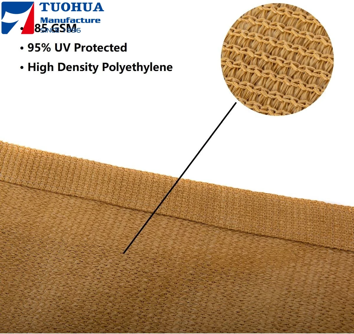 UV block 185 gsm rectangle shade sail for patio garden outdoor