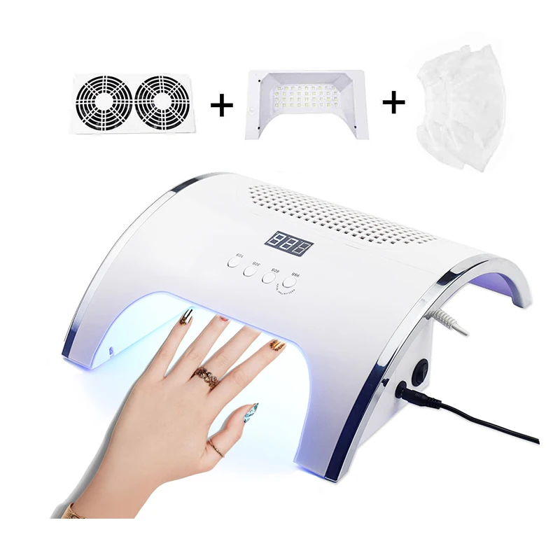 Led Nail Lamp And Dust Collector Set Powerful Nail Dust Collector And Uv Led Lamp 2 In 1 Nail Dryer Salon Equipment