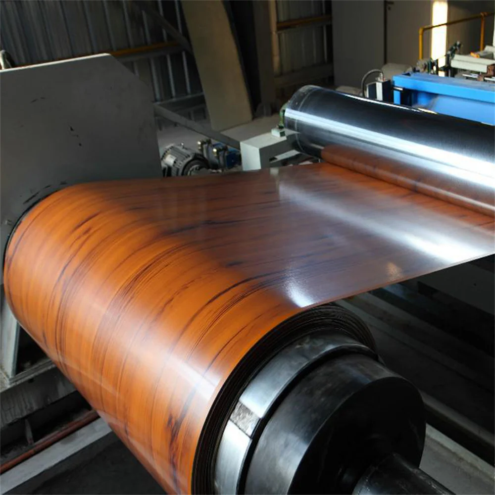 Low Price Coated Print Wood Iron Metal Prime Z30 Colorful Rings Roofing 24 Gauge Manufacture Brown Prepainted Galvanized Flat