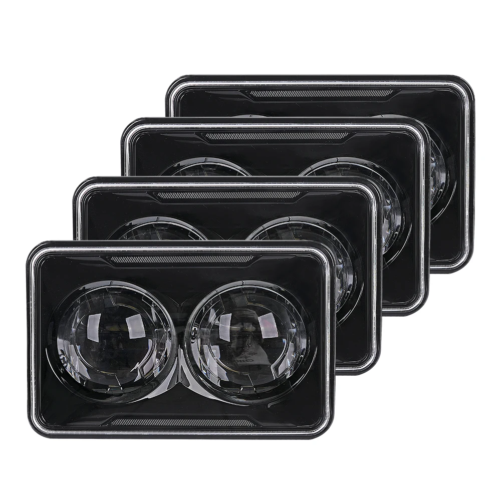 DOT SAE Truck Lights Square 4x6' High Beam Rectangle LED Projector Headlight Retangular 4x6 LED Headlight for Truck Motorcycle