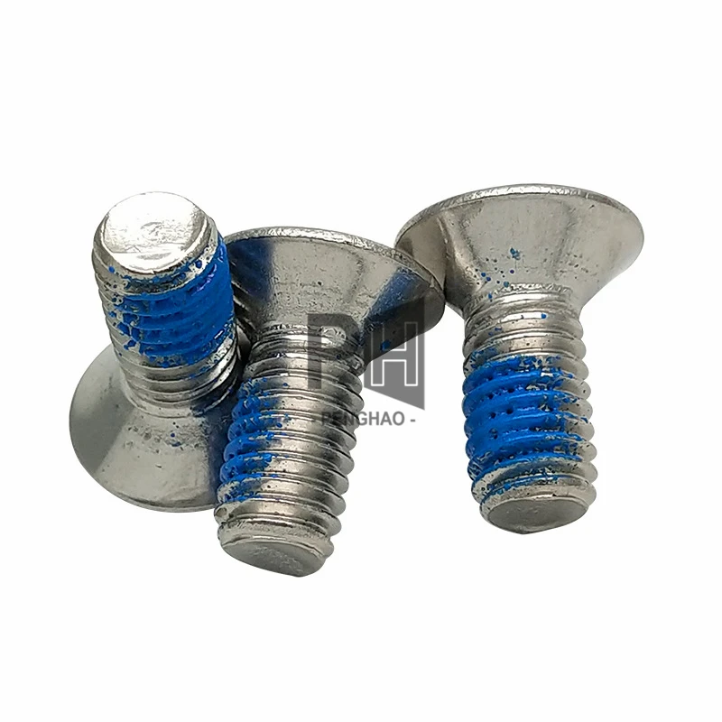 304 Stainless Steel Hex Socket Countersunk Head Adhesive Screw M2.5 M3 M4 M5 Thin Countersunk Small Flat Head Anti-Loose Screw