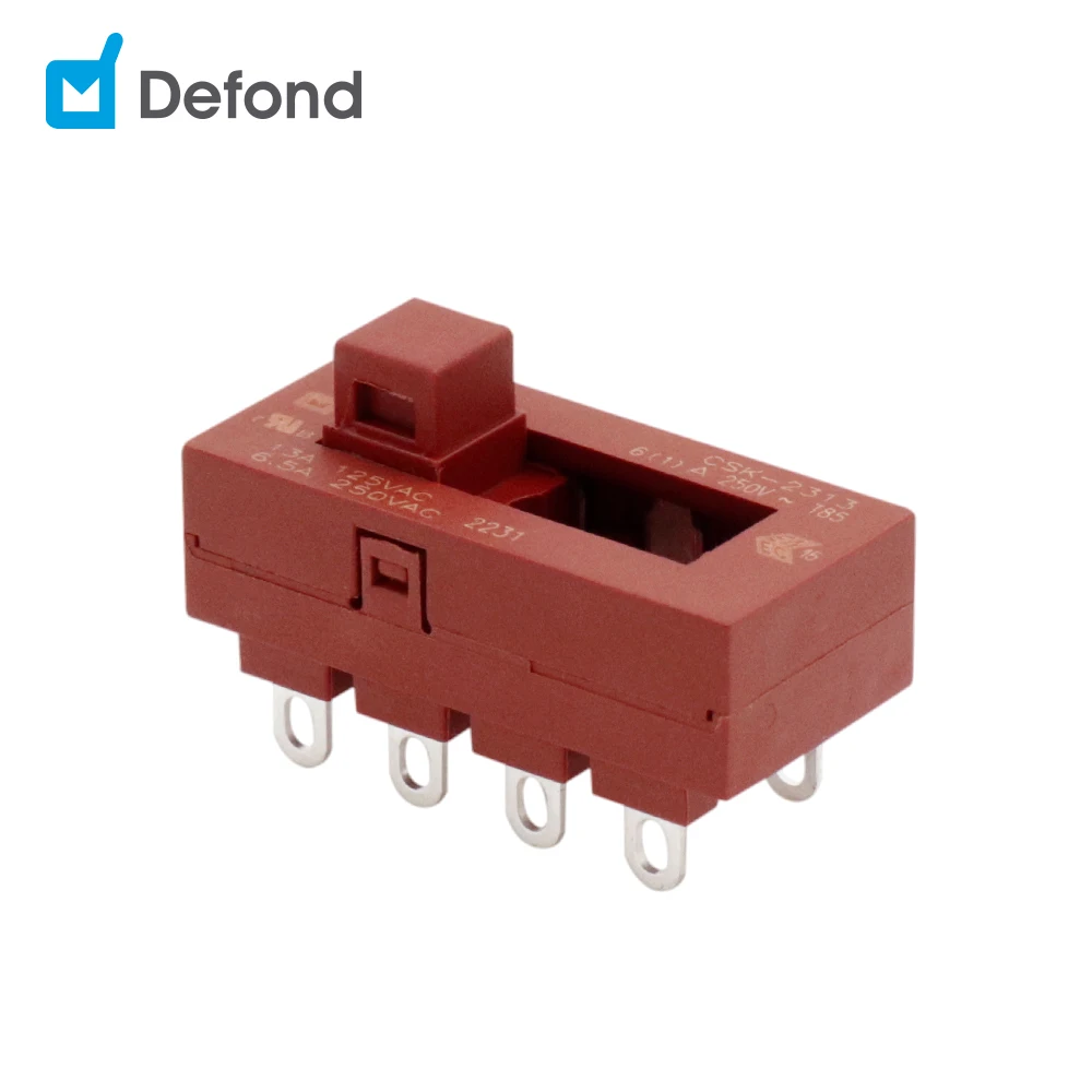 Defond CSK-2313-03 6A 250V AC DP3T 8PIN t85 1e4 3-позиционные слайд-переключатели 3-позиционные Скользящие переключатели