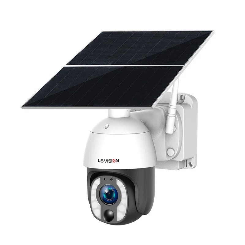 LS VISION 5MP PTZ Zoom Wireless 4G Battery Solar Powered CCTV Camera Outdoor WiFi Security with PIR Alarm Solar Camera