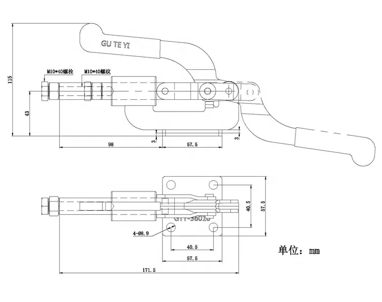 TOOLON Best Price 36010 Toggle Clamp Clip Push Pull 360kgs Holding Capacity Carpentry Tools For Furniture