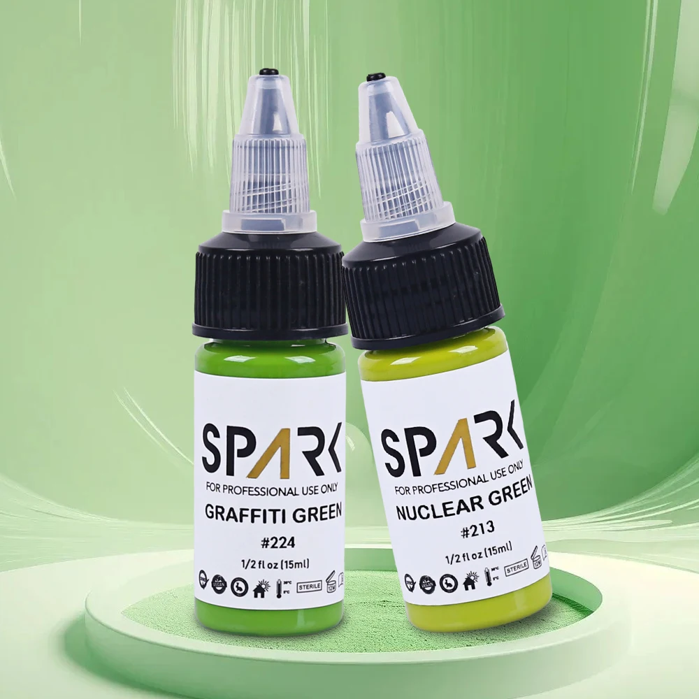 Spark High-end 0.5 OZ 15 ML Organic Non-toxic PMU Cosmetic Vegan Temporary Alcohol Based Tattoo Ink