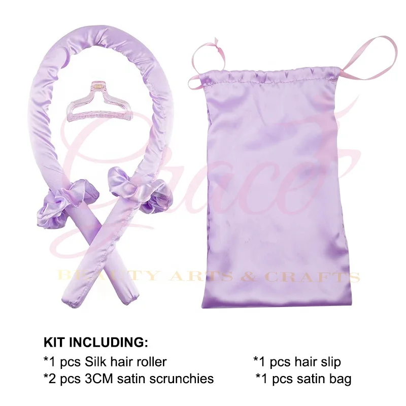 New Hot DIY Satin Silk Magic Foam Sponge Hair Curler No Heat Hair Roller Curling Rob Headband with Scrunchies